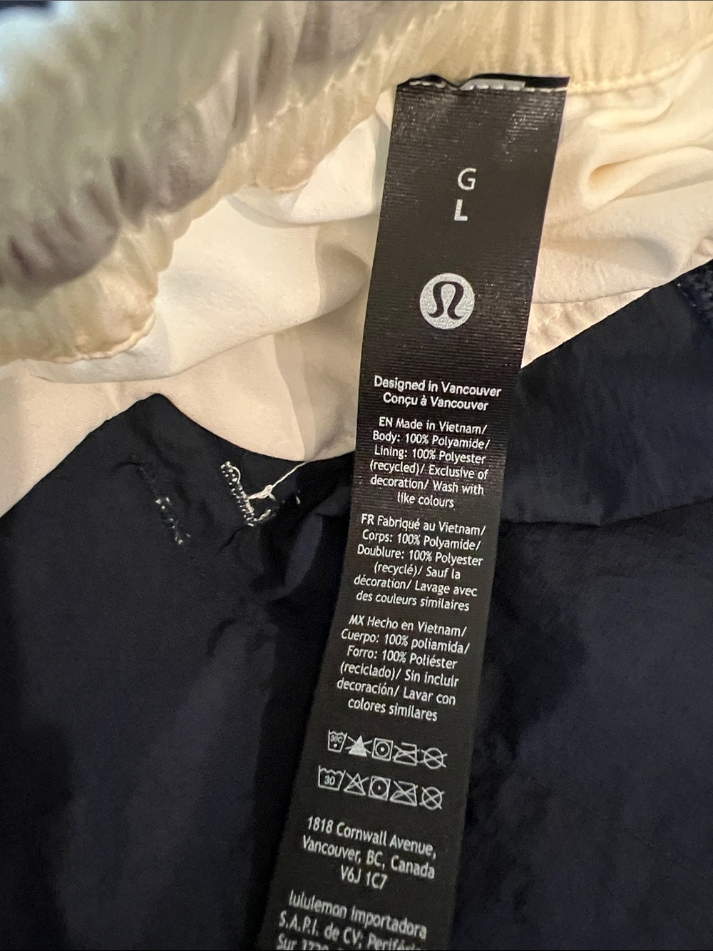 NWT Lululemon Nylon Relaxed Track Short 9” True Navy/Coconut Ivory Men’s L - Picture 9 of 9